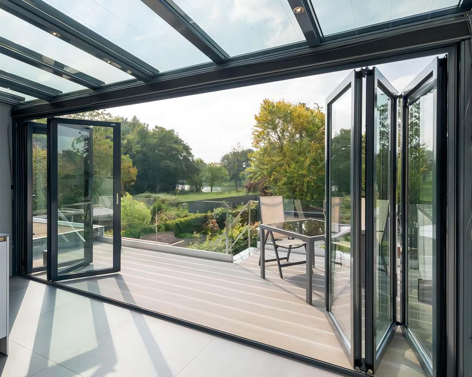 Portes de bifold en aluminium de 12 pieds