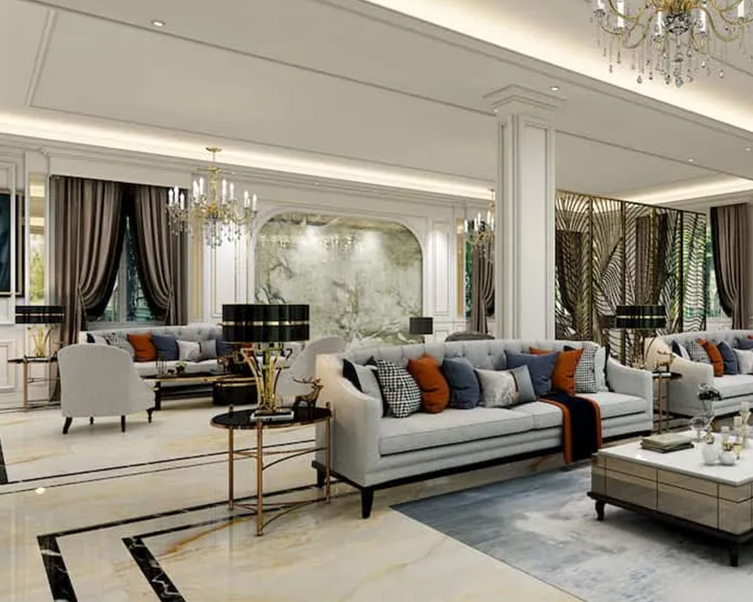 Pierre d'albâtre pour l'hôtel