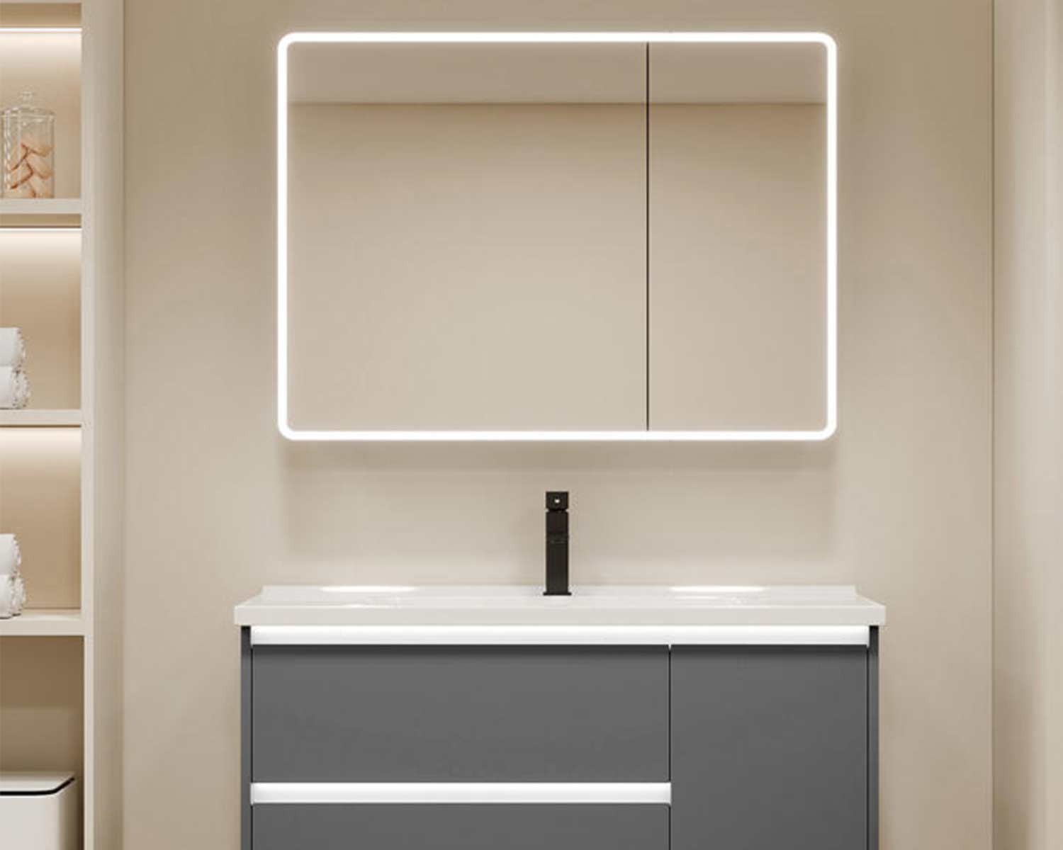 Armoire de salle de bain en aluminium