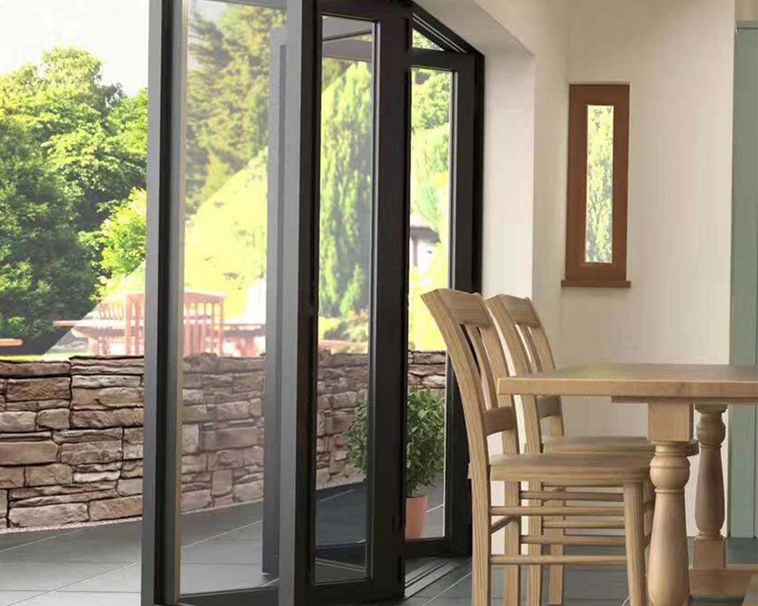 Portes patio à double vitrage bifold