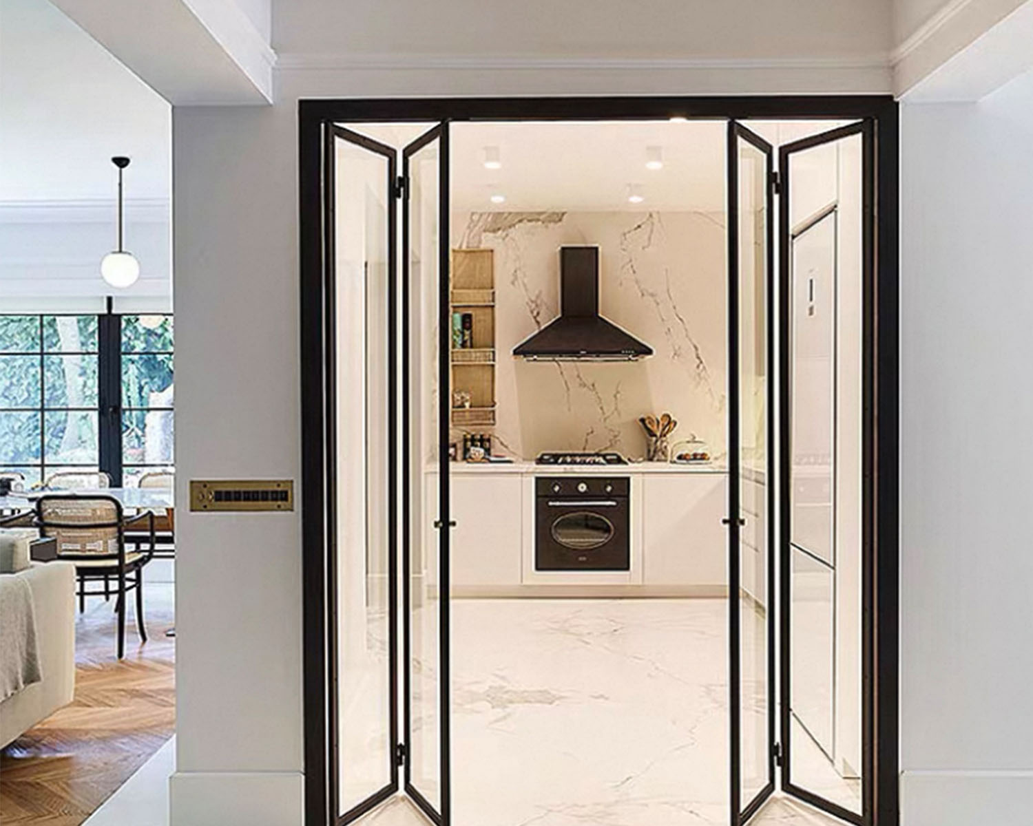 Portes de patio en verre bifold