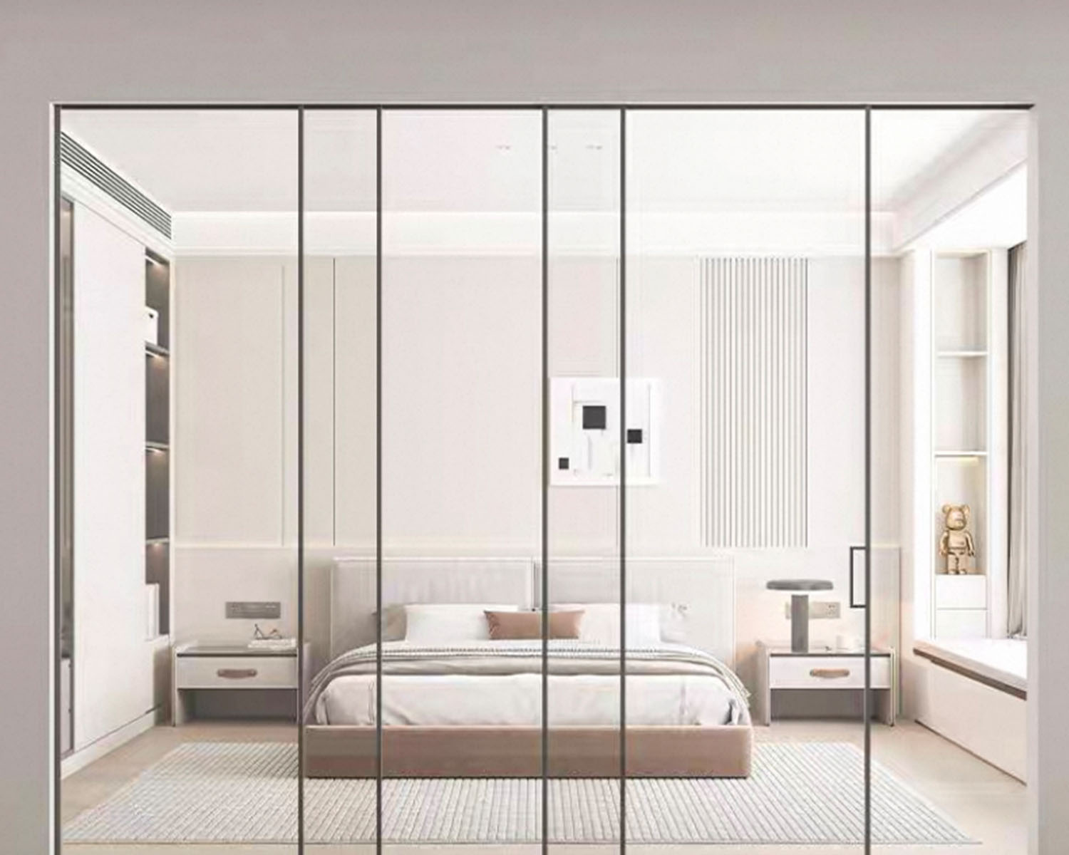 Portes intérieures du panneau de verre contemporain