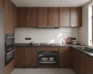 Кухонные шкафы темного грецкого ореха