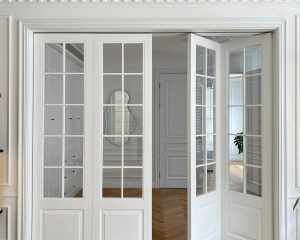Puerta fija francesa con vidrio