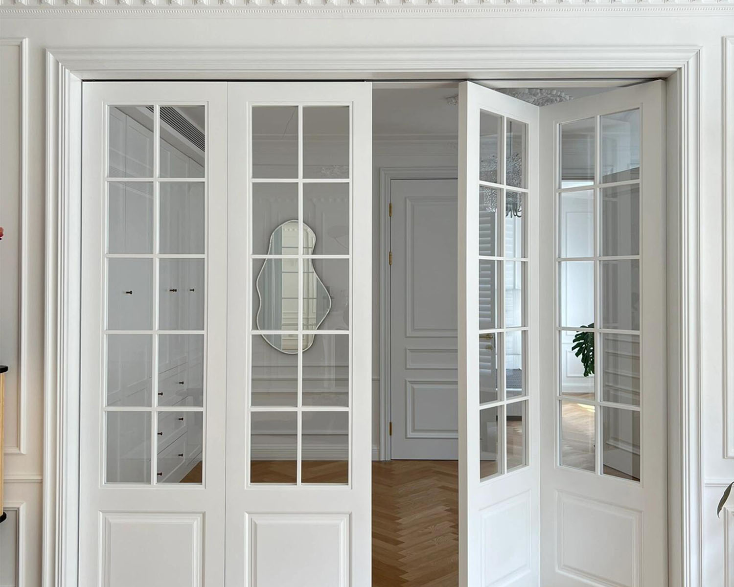 Puerta fija francesa con vidrio