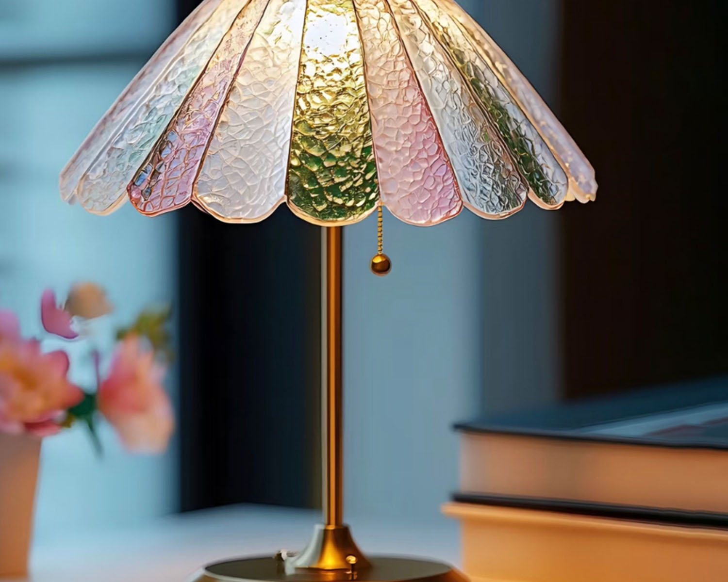 Lampe de table en verre