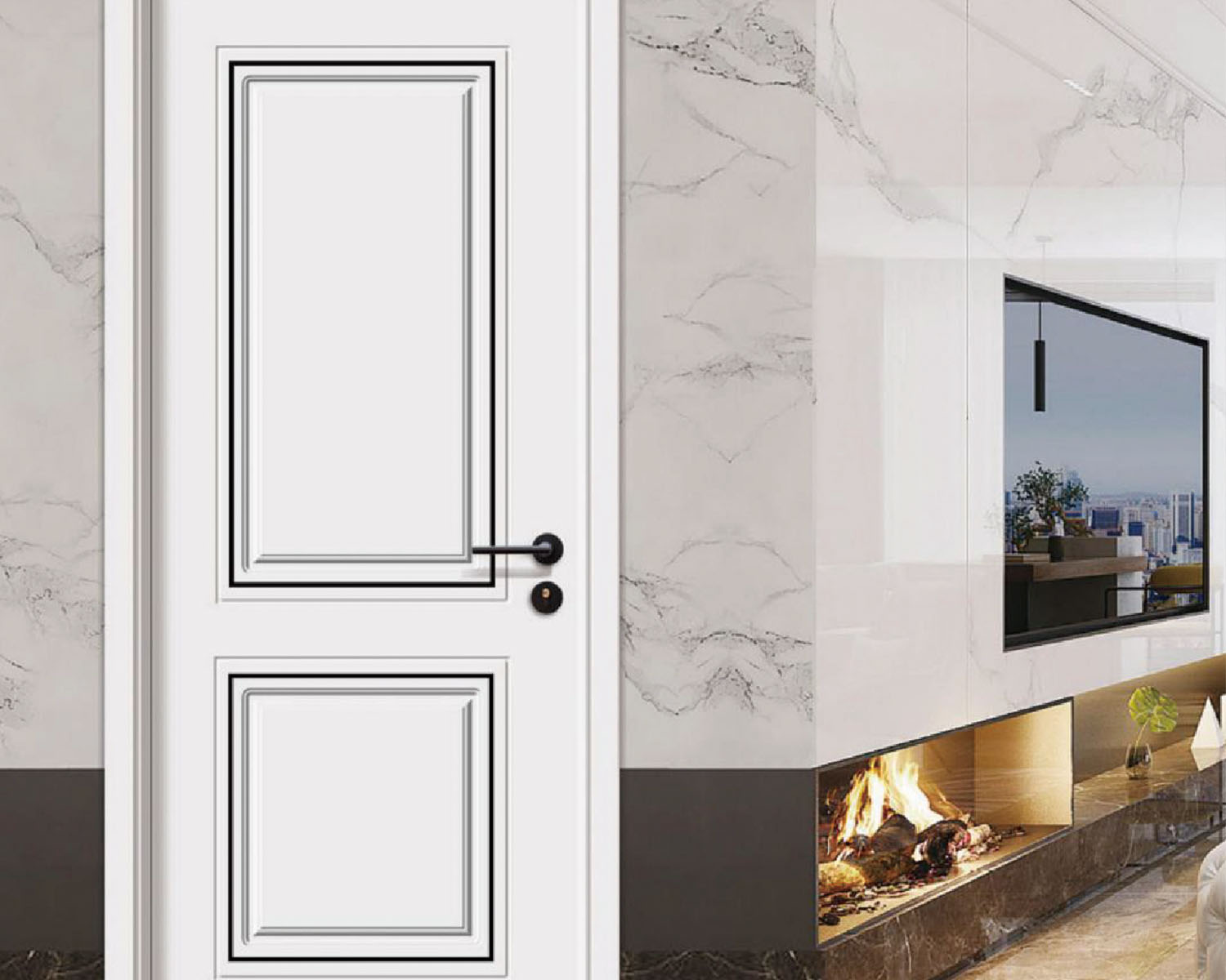 Puertas interiores modernas de mediados de siglo