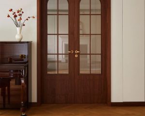 Porte pliante en aluminium en palissandre