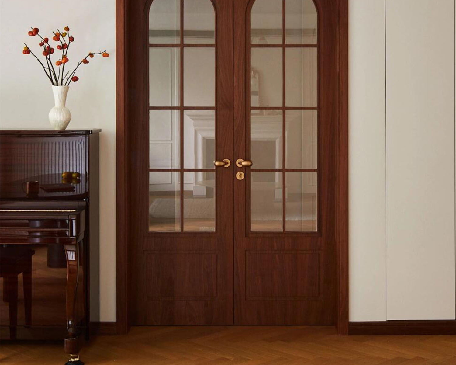 Porte pliante en aluminium en palissandre