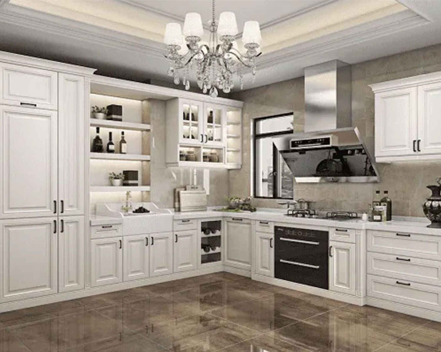 Armoire de cuisine en PVC blanc