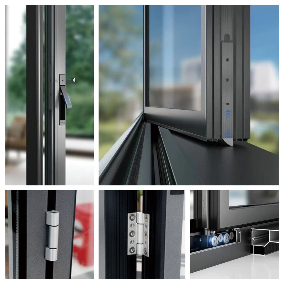 Пользовательские алюминиевые складные окна  Панорамный вид  WinWay