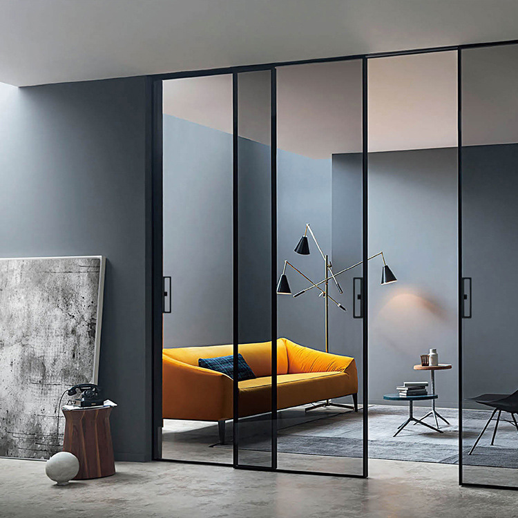Modern Minimalist Slim Frame Aluminum Sliding Doors