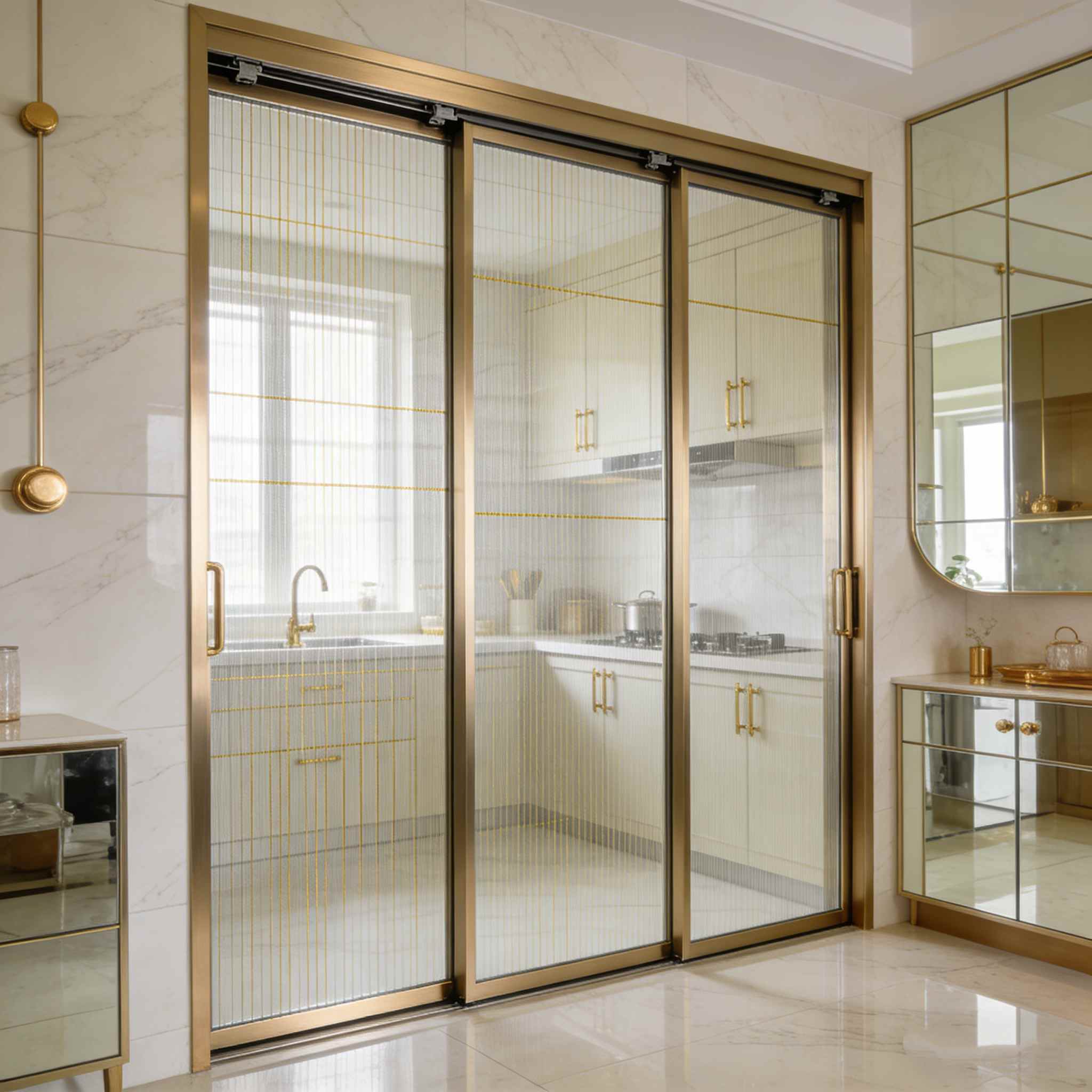 Modern Minimalist Slim Frame Aluminum Sliding Doors