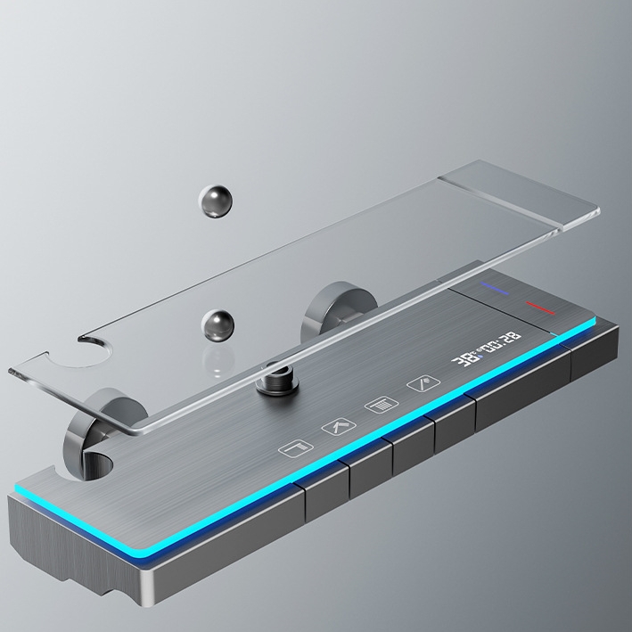 Modern PVD In-Wall LED Shower System – Air-Injection Rainfall Set with Digital Display