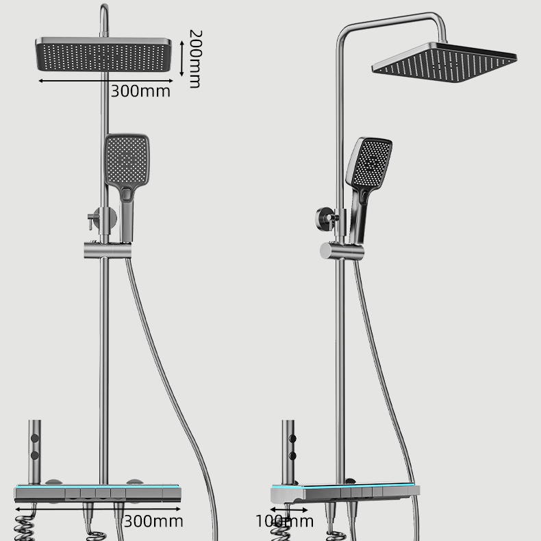 Modern PVD In-Wall LED Shower System – Air-Injection Rainfall Set with Digital Display
