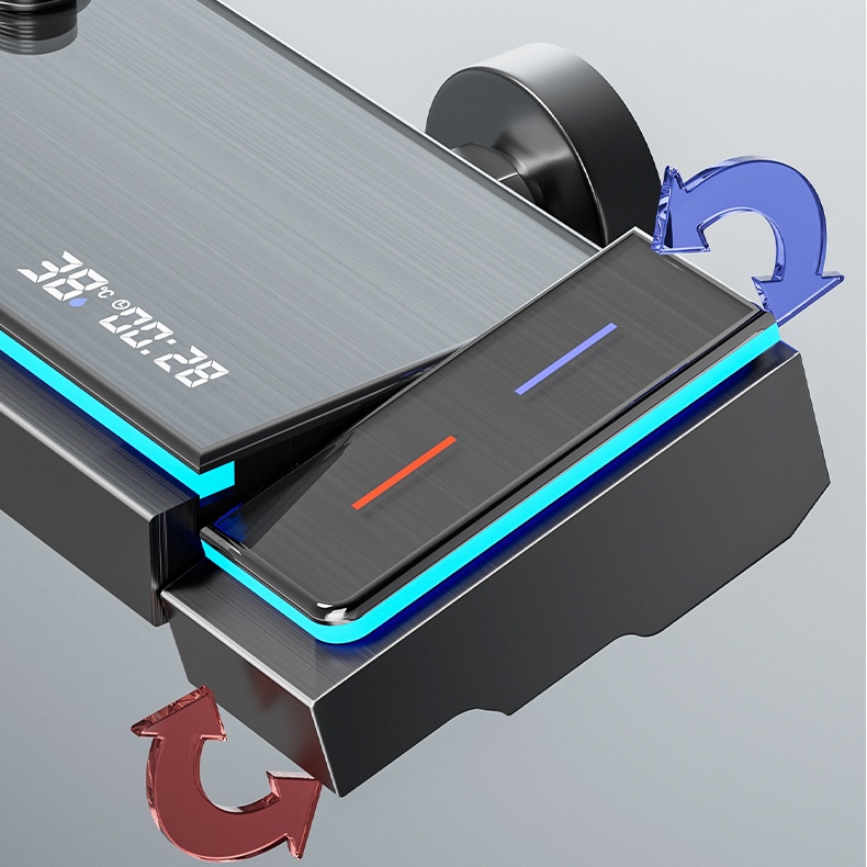 Modern PVD In-Wall LED Shower System – Air-Injection Rainfall Set with Digital Display