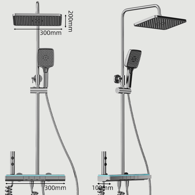 Modern PVD In-Wall LED Shower System – Air-Injection Rainfall Set with Digital Display