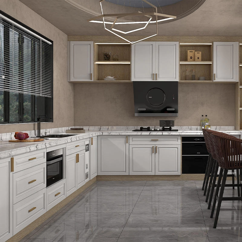 Complete Set Of White Cabinet Modern Kitchen Furniture For Apartments
